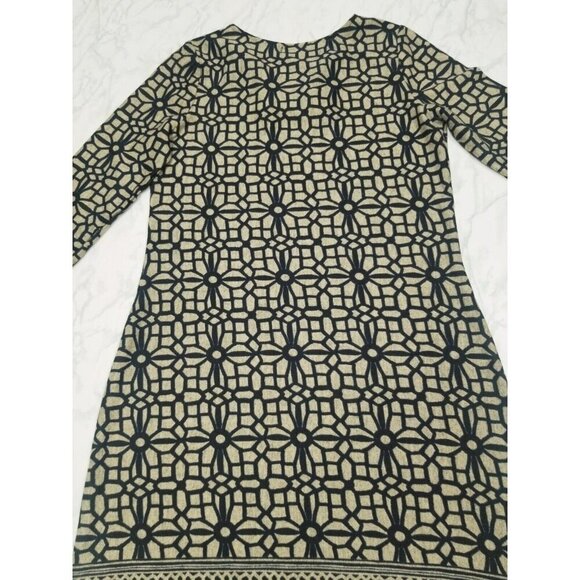 Tacera Womens Geometric Print Dress Keyhole Accent P/M‎ Petite Workwear Office - Picture 9 of 11